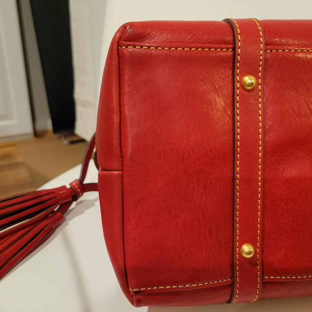 NWT Dooney & Bourke Red Florentine Bristol Satchel - Picture 10 of 11